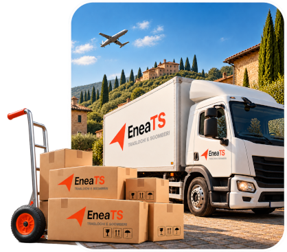 Camion e pacchi Enea Traslochi e Sgomberi da Firenze verso tutta la Toscana